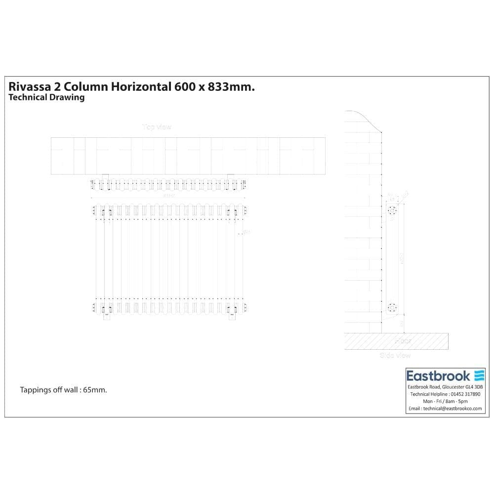 Eastbrook Rivassa Traditional 2 Column Radiator in Gloss White