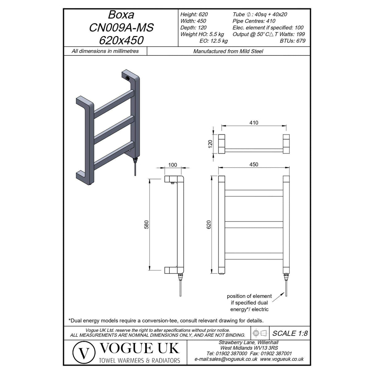Vogue Designer Towel Radiators Vogue Boxa Straight Designer Towel Radiator in Chrome