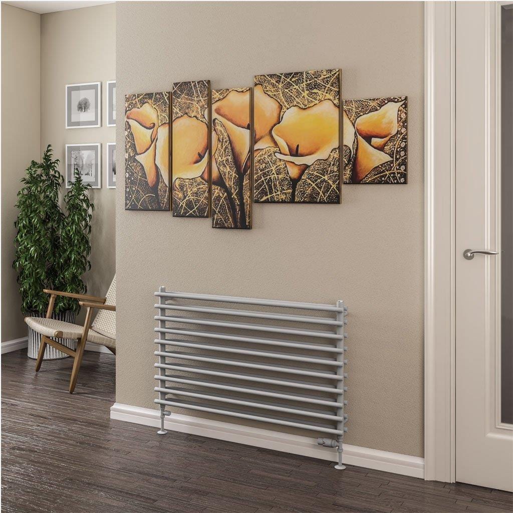 Eastbrook Designer Towel Radiator Eastbrook Murano Horizontal Designer Radiator in Matt Grey 600 x 1400mm