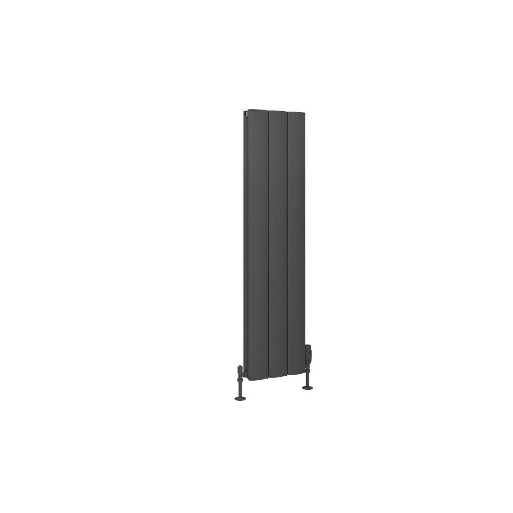 Eastbrook Panel Radiators Eastbrook Guardia Straight Vertical Aluminium Radiator in Matt Anthracite