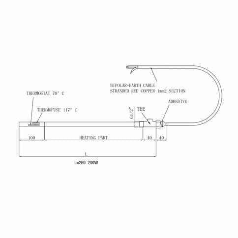 JTP Heating Elements JTP Heating Element with T-Piece