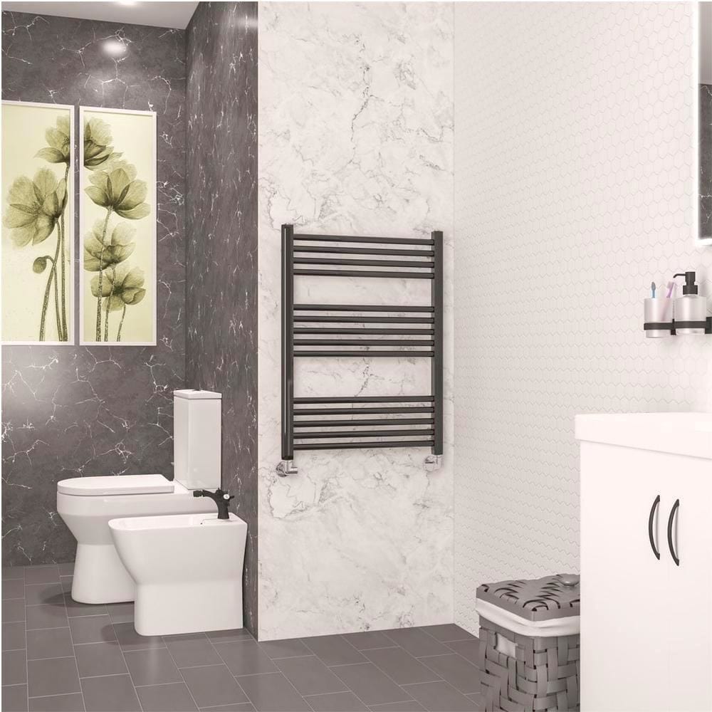 Eastbrook Ladder Rail Eastbrook Wendover Straight Heated Towel Rail in Black Gold 800 x 600mm / Electric Only