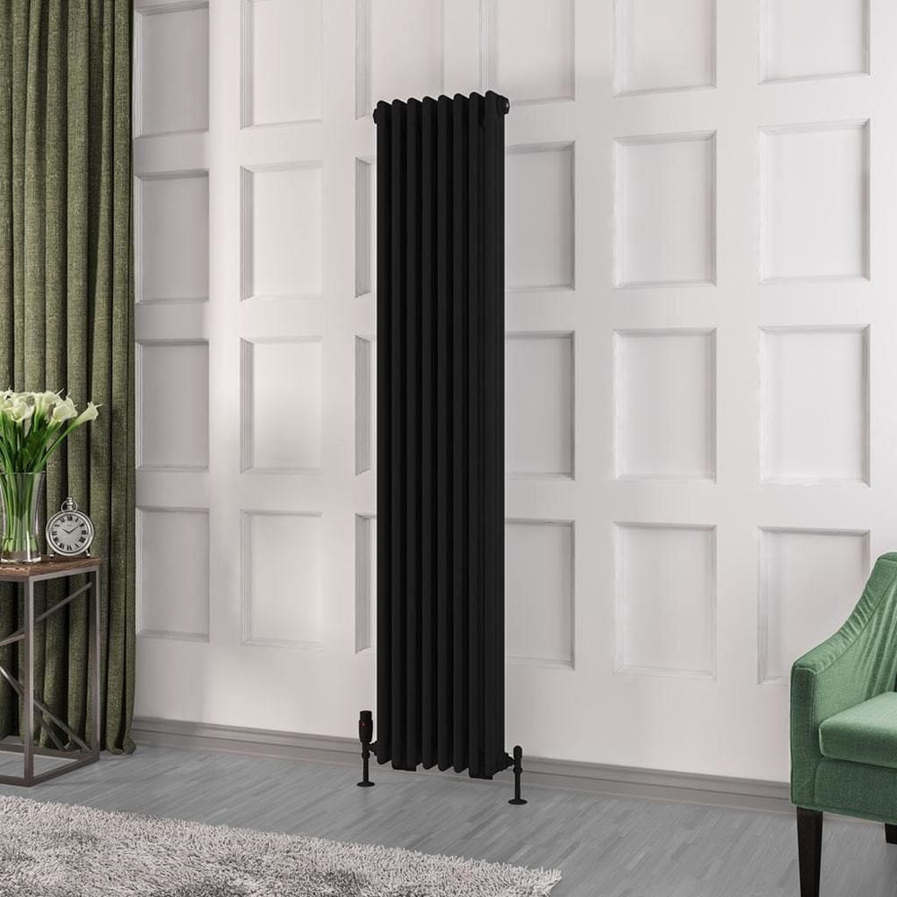 Eastbrook Rivassa Traditional 3 Column Radiator in Matt Black