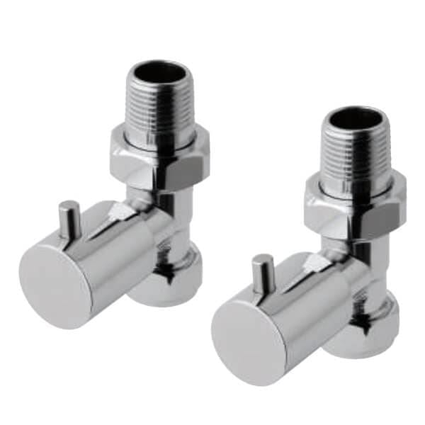 Totally Rads Eastbrook Minimalist Straight Manual Radiator Valves Pair - Chrome - 41.3005