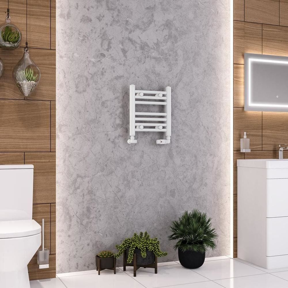 Eastbrook Ladder Rail Eastbrook Wendover Straight Vertical Heated Towel Rail in White 360 x 400 / Central Heating