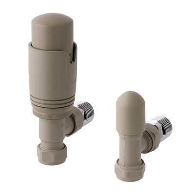 Totally Rads Eastbrook Biava Thermostatic Angled Radiator Valve and Lockshield - Matt Cappuccino - 41.3029