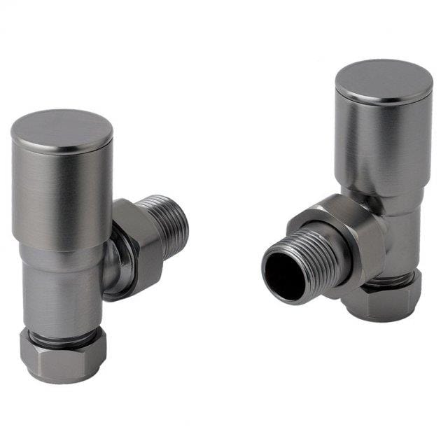 Totally Rads Radiator Valves JTP Angled Radiator Valve Brushed Black