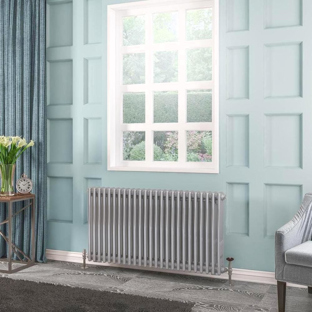 Eastbrook Column Radiator Eastbrook Rivassa Traditional 3 Column Radiator in Chrome Effect 600 x 1148 / Electric Only