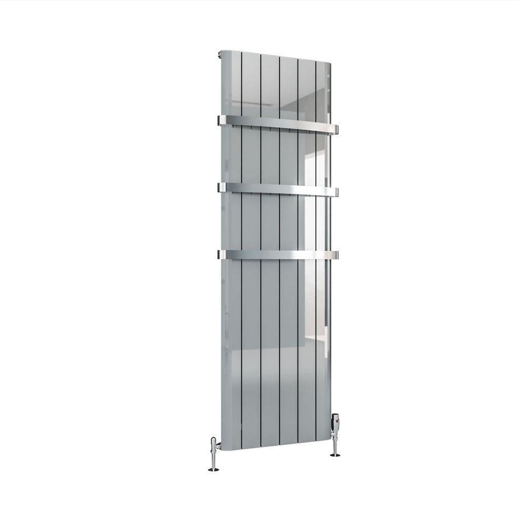 Eastbrook Vertical Panel Radiators Eastbrook Peretti Straight Vertical Aluminium Radiator in Polished Aluminium