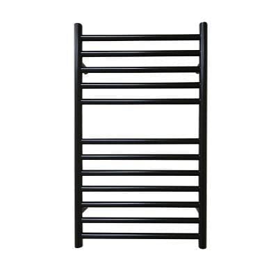 JIS Ladder Rail JIS Sussex Ouse Vertical Stainless Steel Heated Towel Rail 700 x 400mm / Central Heating / Black