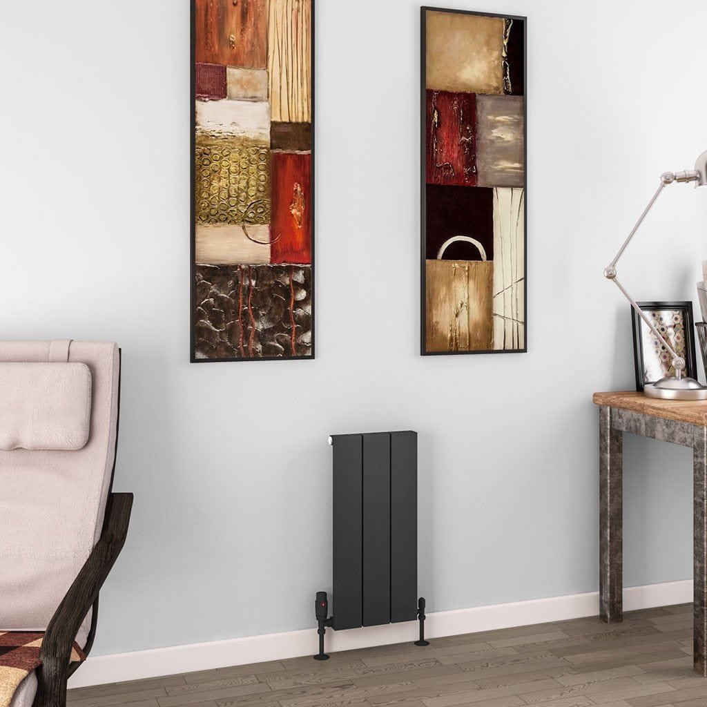 Eastbrook Eastbrook Charlton Vertical Designer Radiator in Matt Anthracite 600 x 280 / Dual Fuel