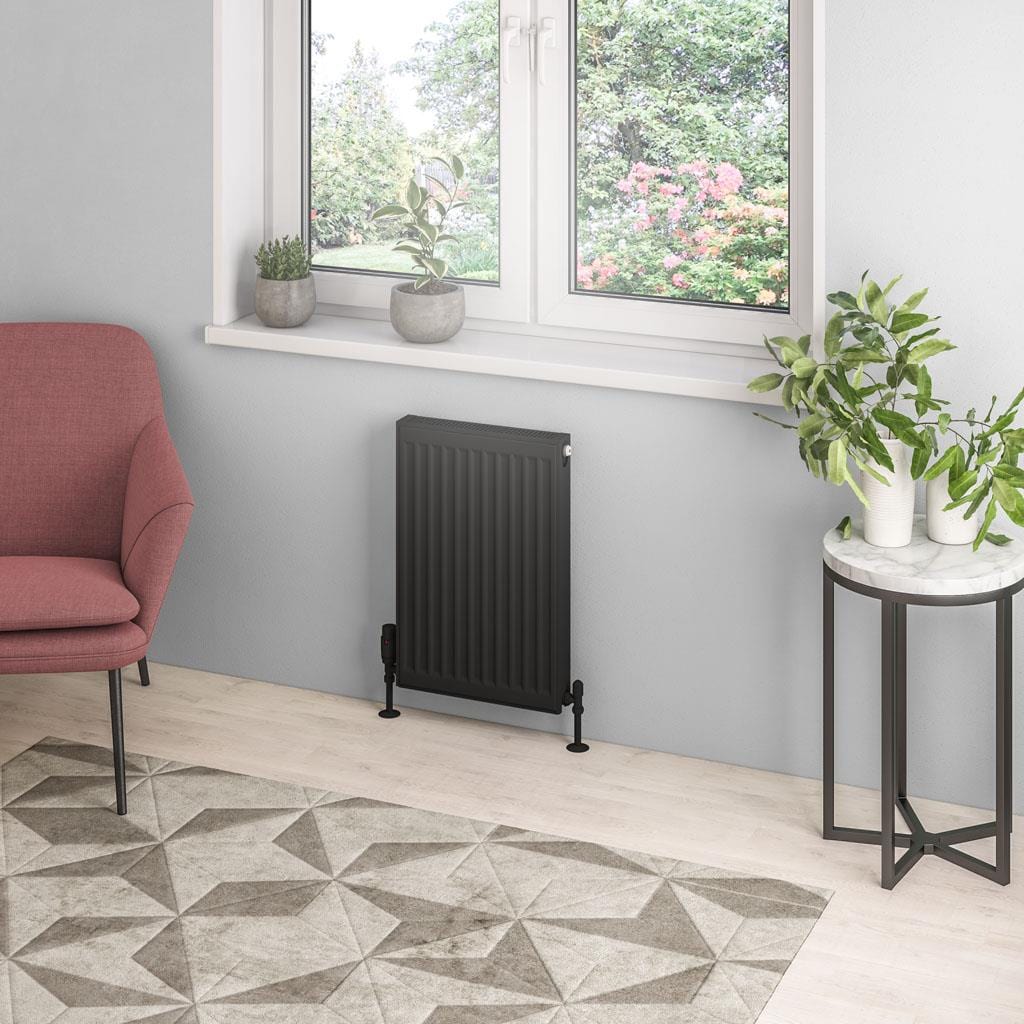 Aquarius Type 21 Aquarius Type 21 Compact Panel Radiator In Matt Black 600 x 400