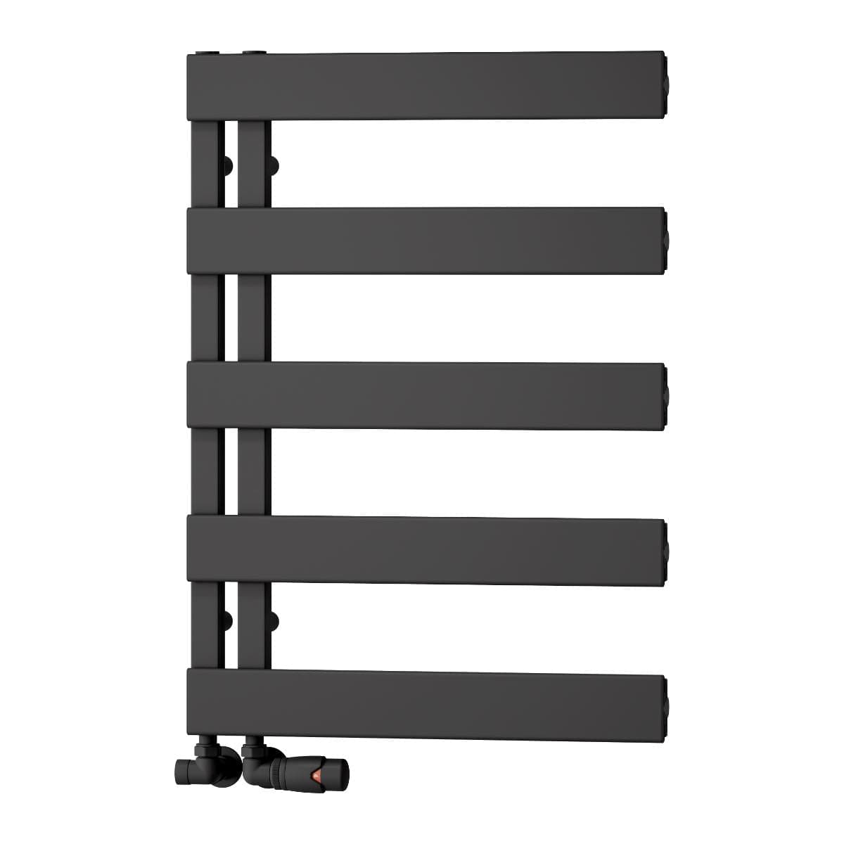 Reina Ladder Rail Reina Carpena Central Heating Aluminium Towel Rail Black / 710 x 500mm