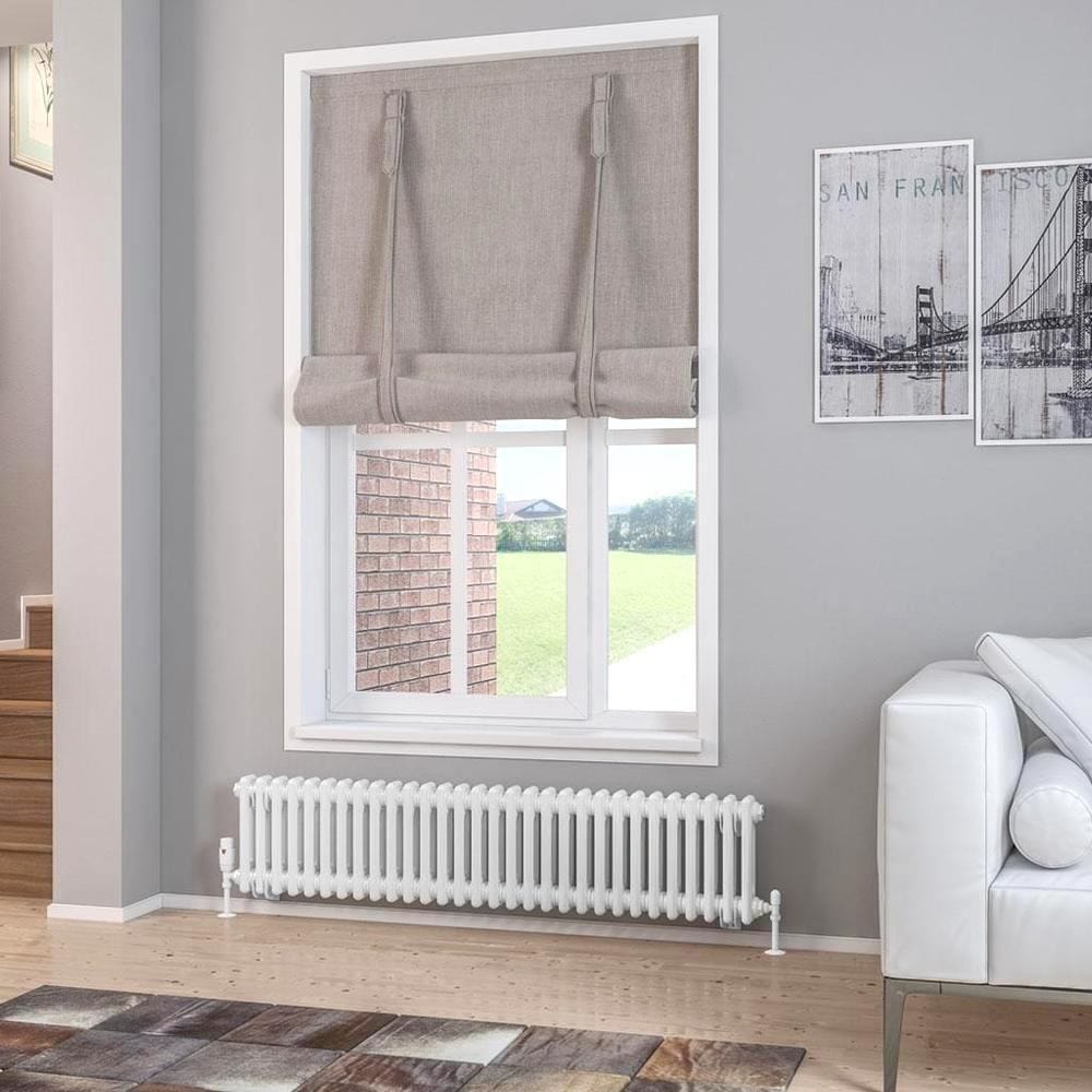 Eastbrook Column Radiator Eastbrook Rivassa Traditional 2 Column Radiator in Gloss White 300 x 1373 / Electric Only