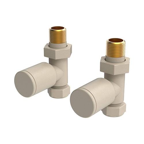 Vogue Radiator Valves Vogue Arne Round Manual Straight Valves - Cappuccino - VL003 15MMST-ZCA