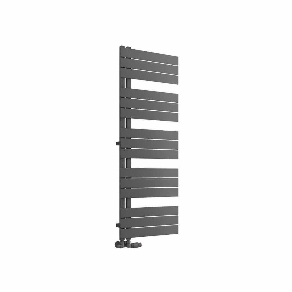 Eastbrook Designer Towel Radiator Eastbrook Helmsley Straight Vertical Designer Towel Rail in Matt Anthracite 1400 x 500 / Dual Fuel