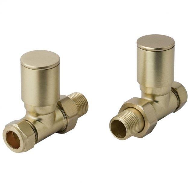 Totally Rads Radiator Valves JTP Straight Radiator Valve Brushed Brass