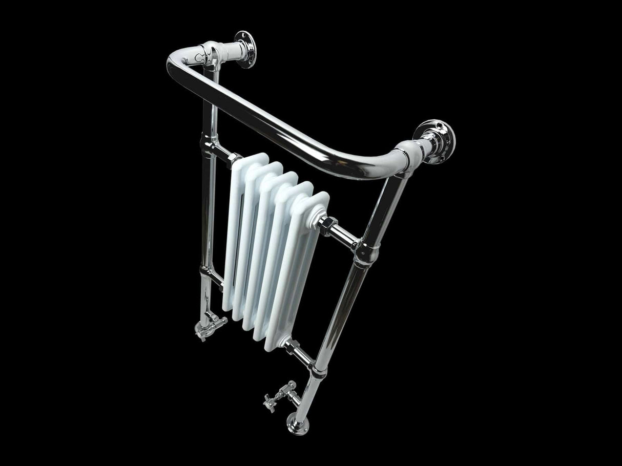 Imperial Insert Radiators Imperial Malmo 5 Bar Traditional Radiator - 960 x 538 - Polished Nickel/White - Central Heating - RAD0120100