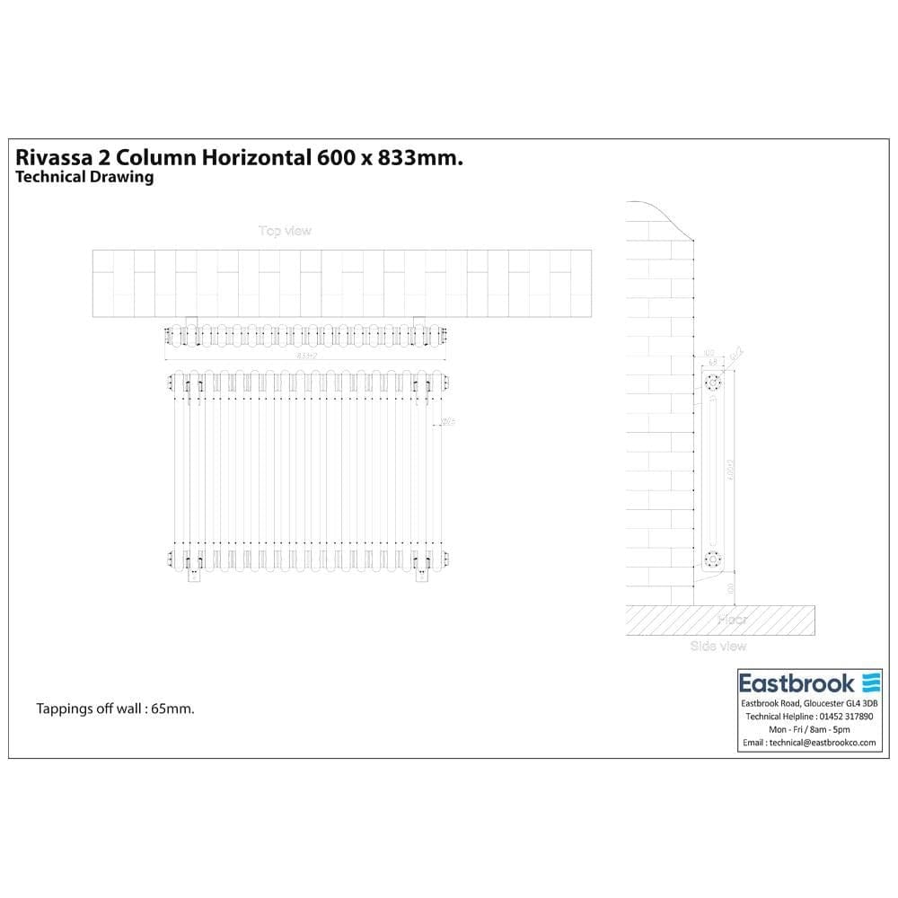 Eastbrook Column Radiator Eastbrook Rivassa Traditional 2 Column Radiator in Bronze Effect