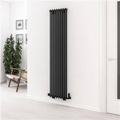 Eastbrook Column Radiator Eastbrook Murano Vertical Designer Radiator in Matt Black 1800 x 410mm