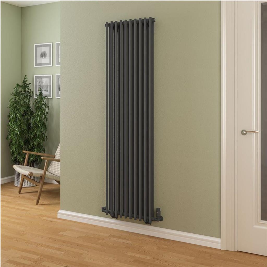 Eastbrook Column Radiator Eastbrook Murano Vertical Designer Radiator in Matt Anthracite 1800 x 510mm