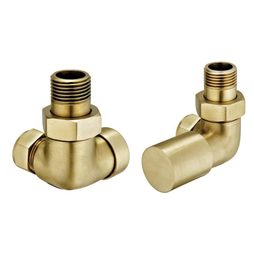 Totally Rads Radiator Valves JTP Corner Radiator Valve Brushed Brass