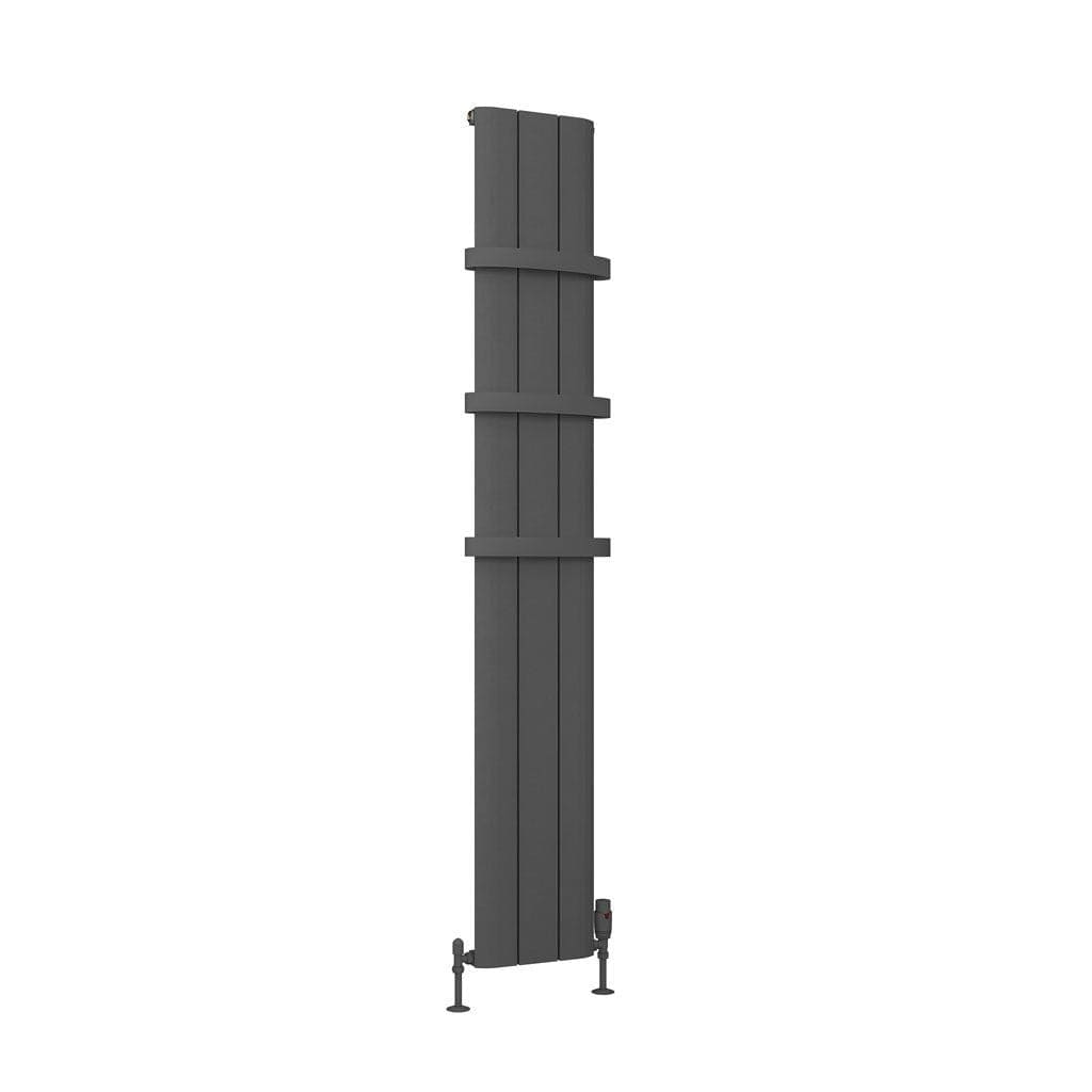 Eastbrook Vertical Panel Radiators Eastbrook Peretti Straight Vertical Aluminium Radiator in Matt Anthracite