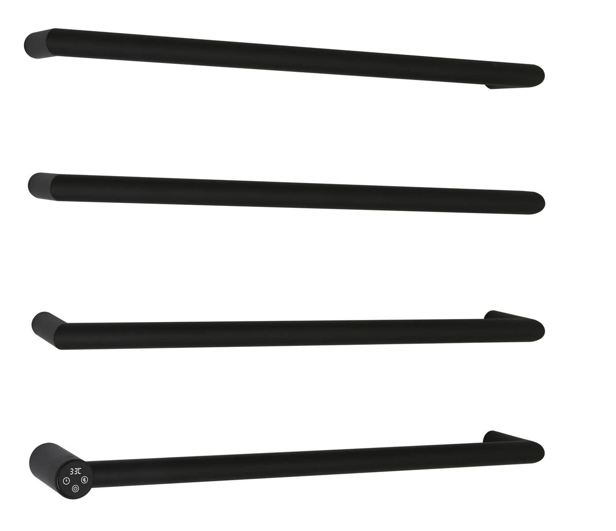 JTP Designer Towel Radiators JTP Obi Designer Towel Radiator - 600 x 485mm - Electric Only Matt Black