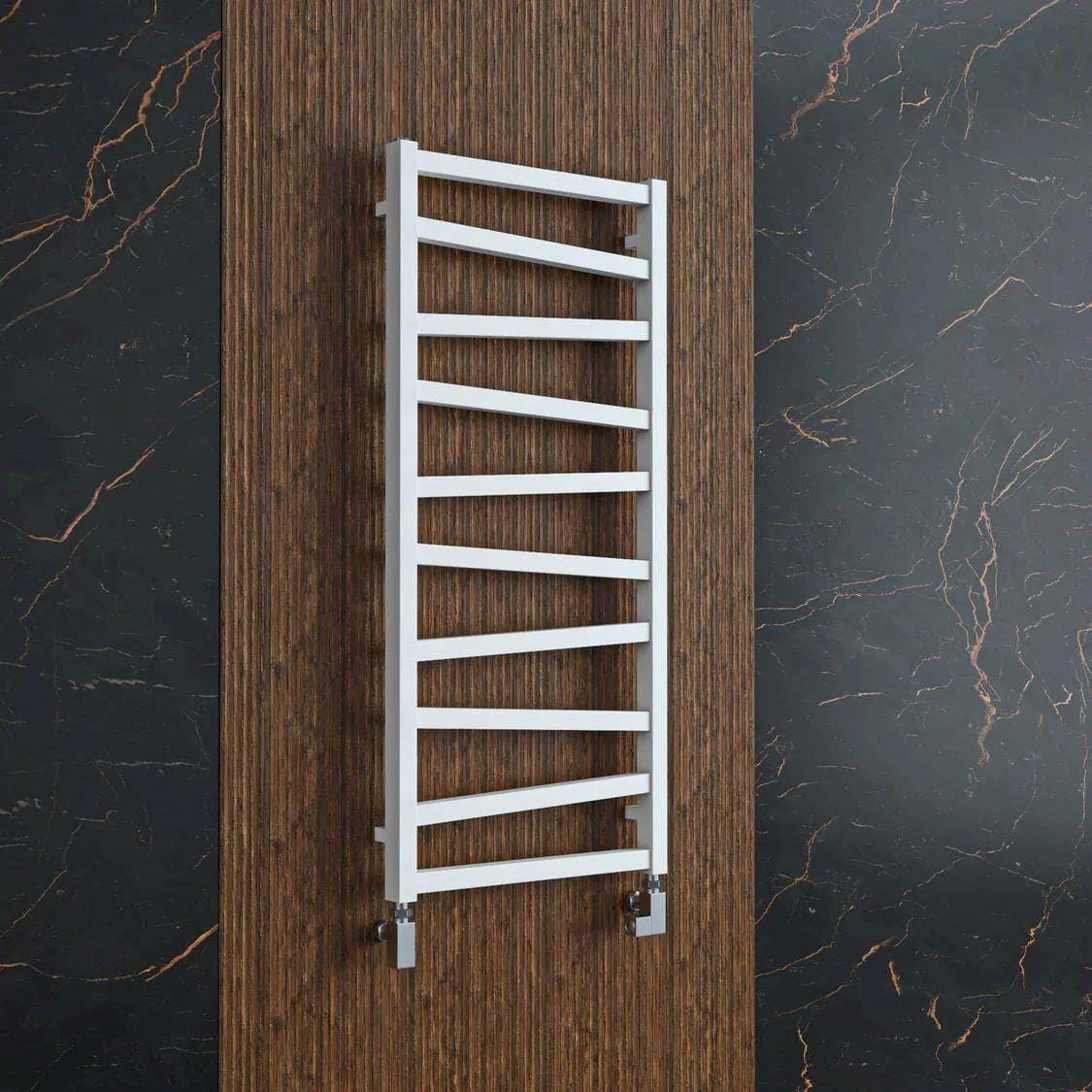 Crosswater Designer Towel Radiator Crosswater Wedge Heated Towel Rail - 500 x 1096mm - Soft White Matt