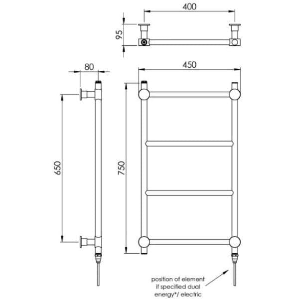 Vogue Designer Towel Radiators Vogue Venture Straight Designer Towel Radiator in Chrome