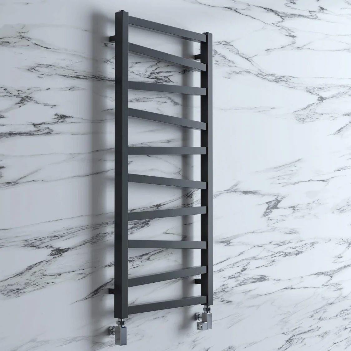 Crosswater Designer Towel Radiator Crosswater Wedge Designer Towel Rail in Metallic Black