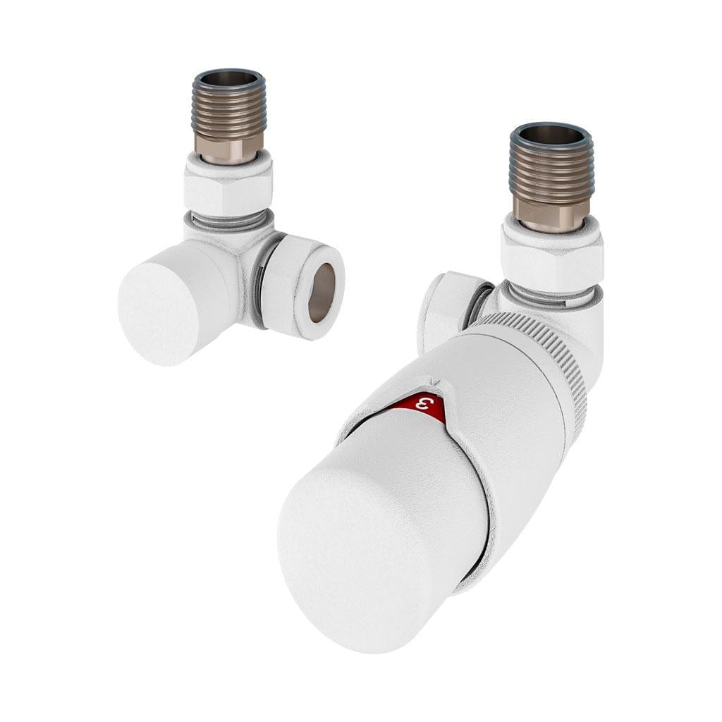 Eastbrook Radiator Valves Eastbrook Darlington Corner Thermostatic Radiator Valve - Matt White - 54.0007