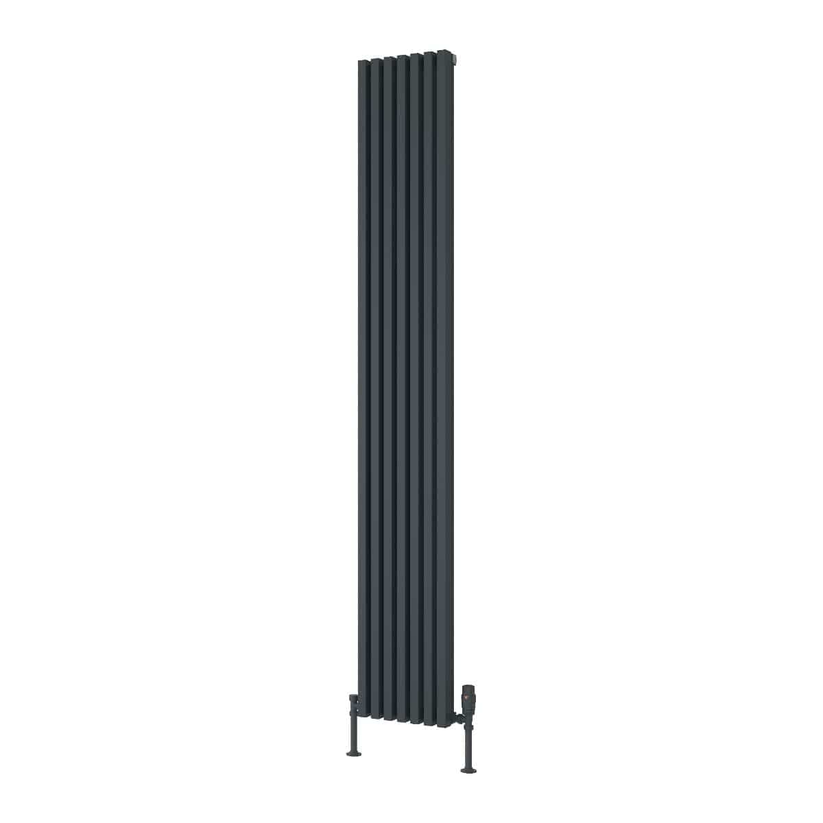 Reina Panel Radiator Reina Albano Central Heating Vertical Designer Radiator Anthracite / 1800 x 270mm