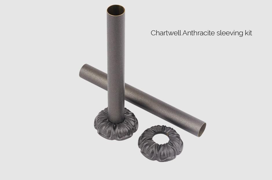 MHS Radiators Pipe Shrouds MHS Chartwell Traditional Pipe Shrouds and Collar Sleeving Kit - Anthracite - PSKITC-09
