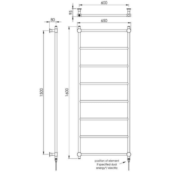 Vogue Designer Towel Radiators Vogue Venture Straight Designer Towel Radiator in Chrome