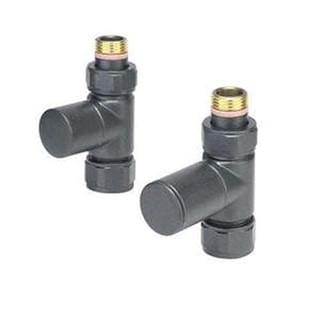 Totally Rads Radiator Valves Redroom Straight Manual Round Radiator Valves (Pair) Volcanic