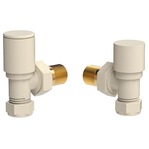 Vogue Radiator Valves Vogue Arne Round Manual Angled Valves - Latte Beige - VL003 15MMAP-ZLT
