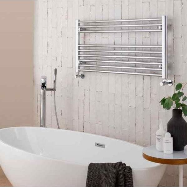 Vogue Ladder Rails Vogue Focus Horizontal Straight Towel Rail in Chrome 600 x 1000 / Central Heating