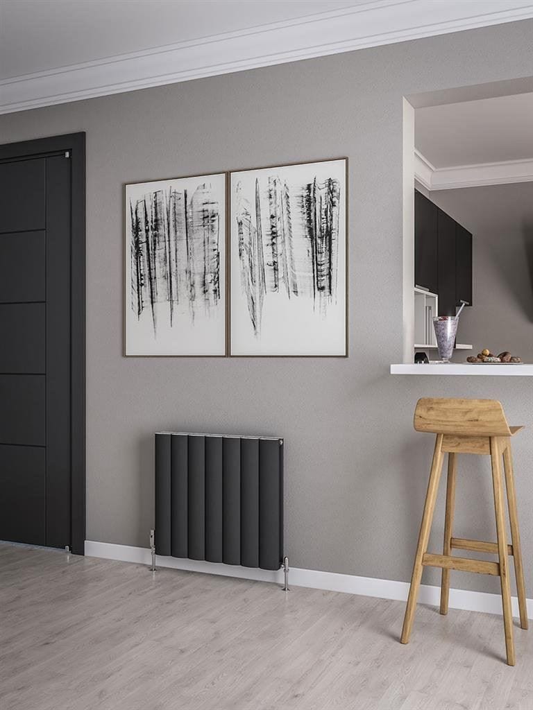 Eastbrook Eastbrook Guardia Straight Horizontal Aluminium in Matt Anthracite 600 x 660 / Central Heating