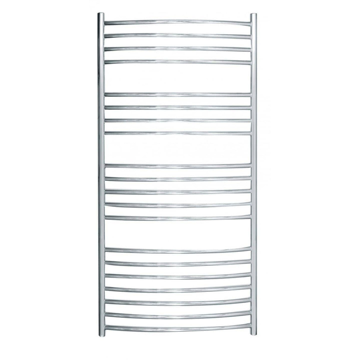 JIS Ladder Rail JIS Sussex Adur Vertical Stainless Steel Curved Heated Towel Rail 1250 x 620mm / Central Heating / Polished Chrome