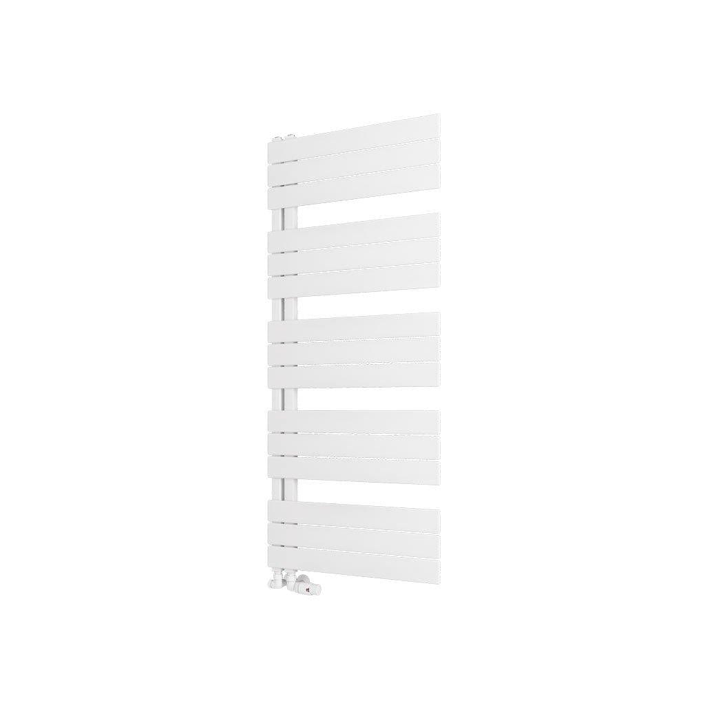 Eastbrook Designer Towel Radiators Eastbrook Helmsley Straight Vertical Designer Towel Rail in Matt White 1400 x 600 / Central Heating