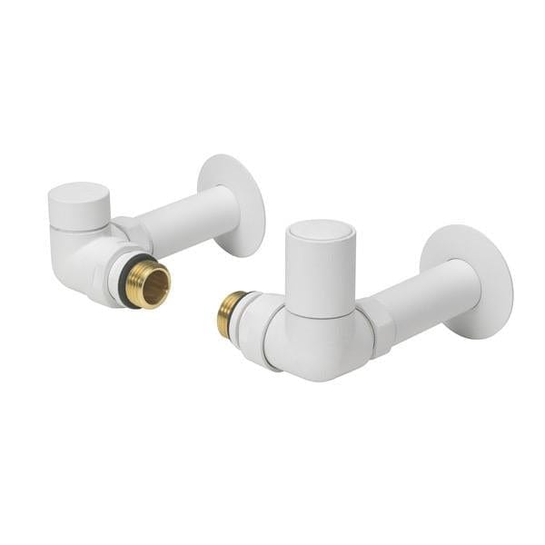 Totally Rads Radiator Valves Crosswater MPRO Corner Radiator Valves Matt White