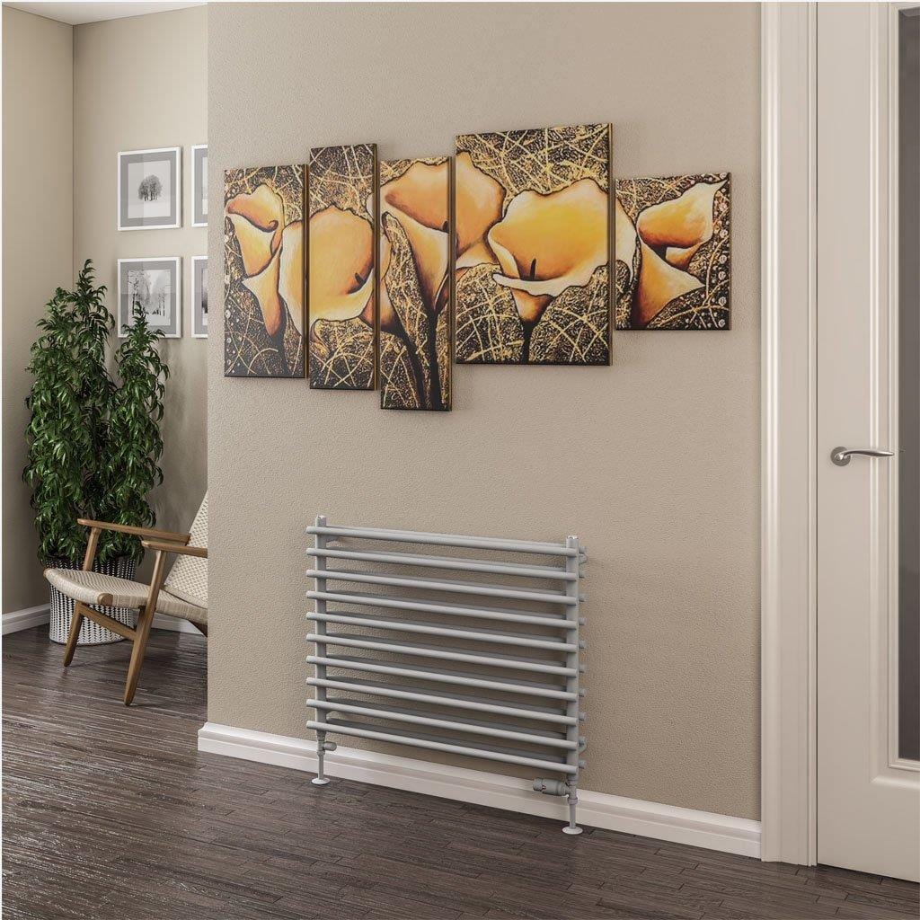Eastbrook Designer Towel Radiator Eastbrook Murano Horizontal Designer Radiator in Matt Grey 600 x 1000mm