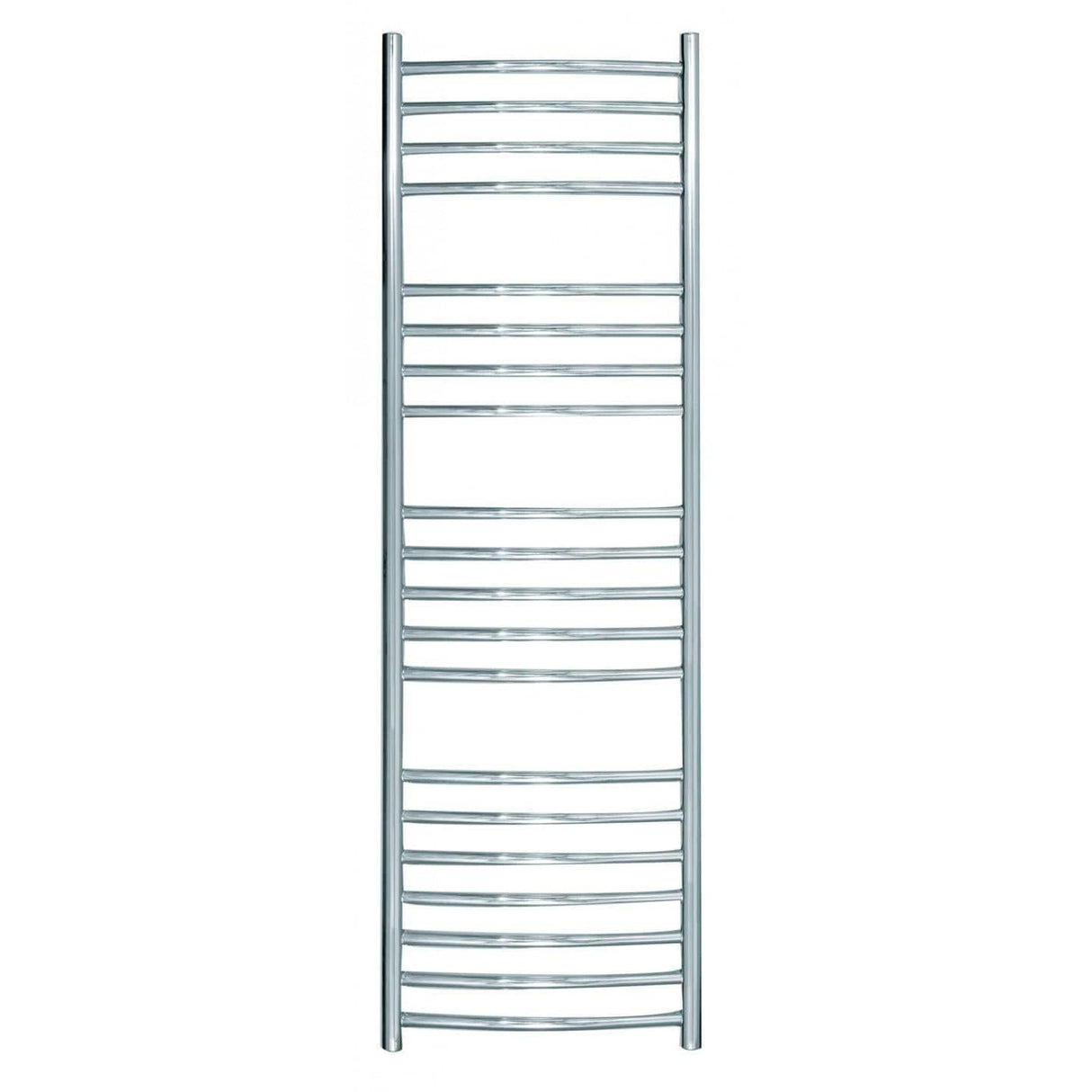 JIS Ladder Rail JIS Sussex Adur Vertical Stainless Steel Curved Heated Towel Rail 1250 x 400mm / Central Heating / Polished Chrome