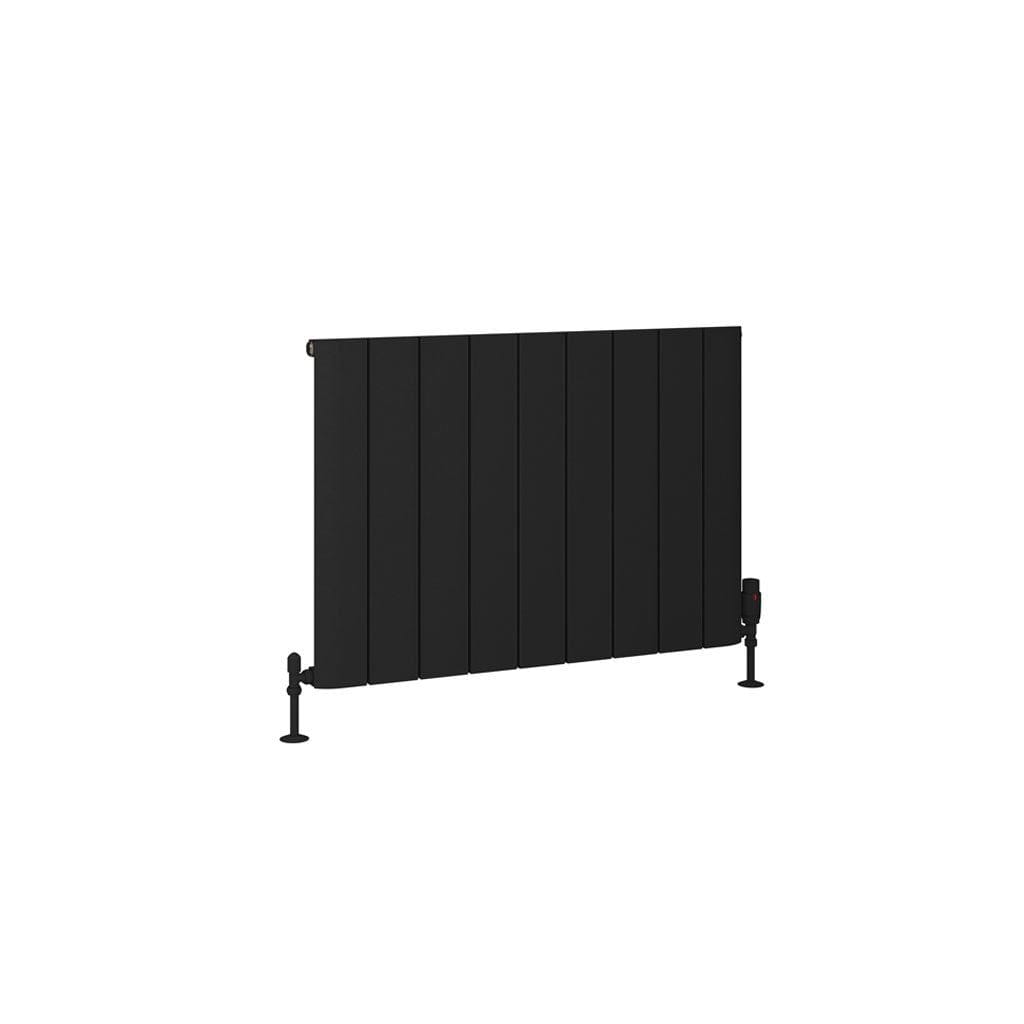Eastbrook Panel Radiators Eastbrook Peretti Straight Horizontal Aluminum Radiator in Matt Black