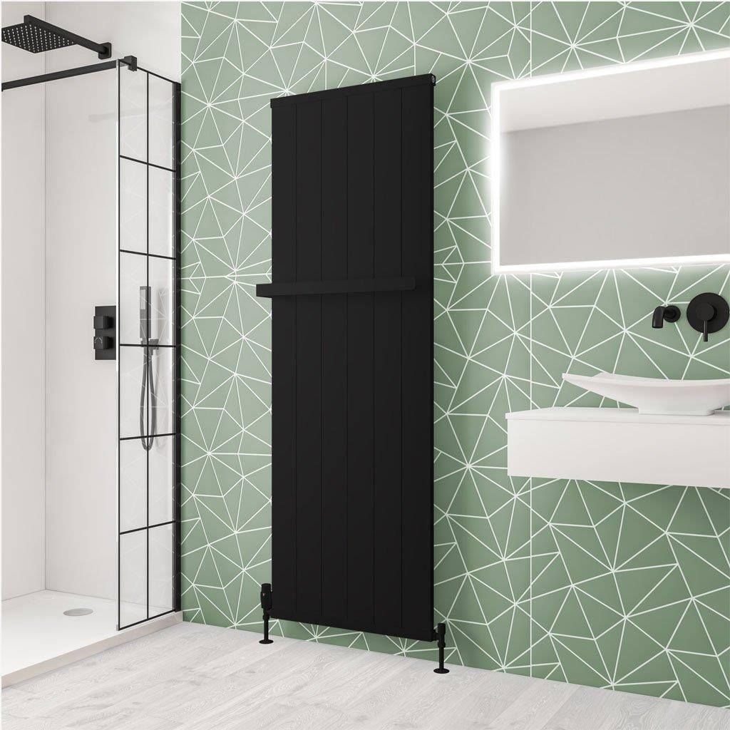 Eastbrook Panel Radiator Eastbrook Kingswood Slimline Vertical Aluminium Radiator 1800 x 610mm / Matt Black