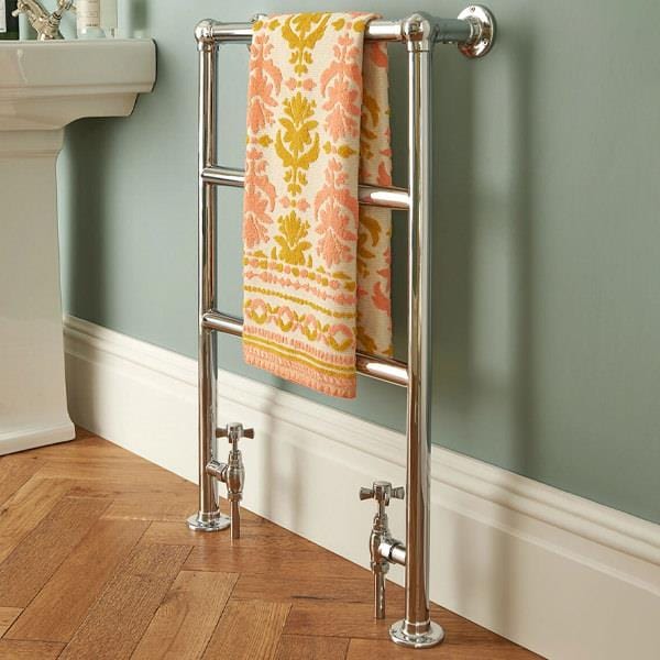 Heritage Traditional Towel Radiators Heritage Portland Traditional Heated Towel Rail - Floor Mounted - 850 x 575 - Vintage Gold - AHA76
