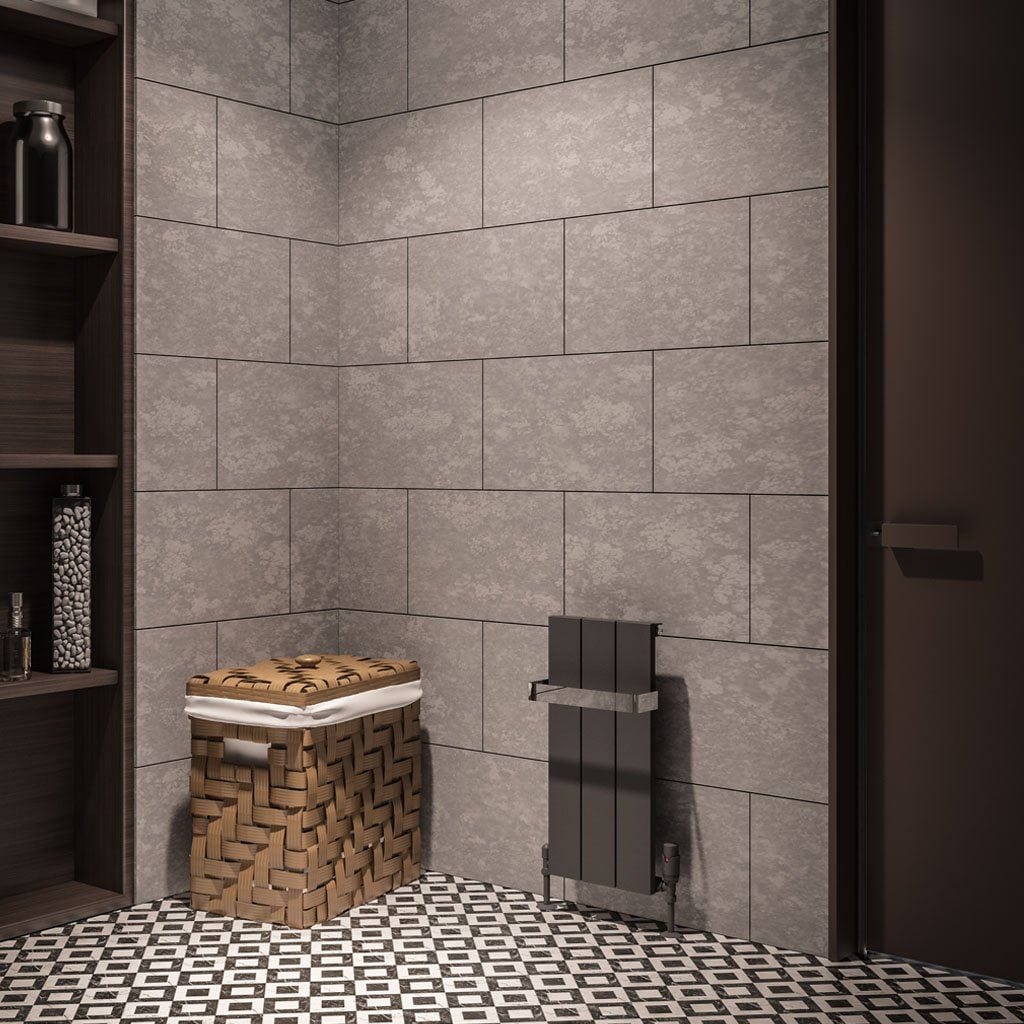 Eastbrook Panel Radiator Eastbrook Rosano Straight Vertical Aluminium Radiator in Matt Anthracite 600 x 280mm / Central Heating