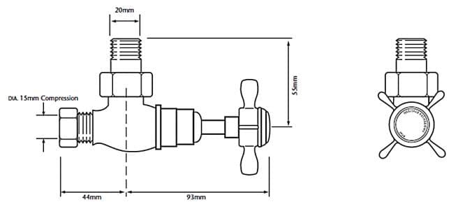 Heritage Radiator Valves Heritage Traditional Heated Towel Rail Valves - Chrome - AHC75