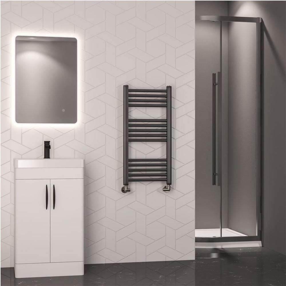 Eastbrook Ladder Rail Eastbrook Wendover Straight Heated Towel Rail in Brushed Gunmetal 800 x 400mm / Central Heating